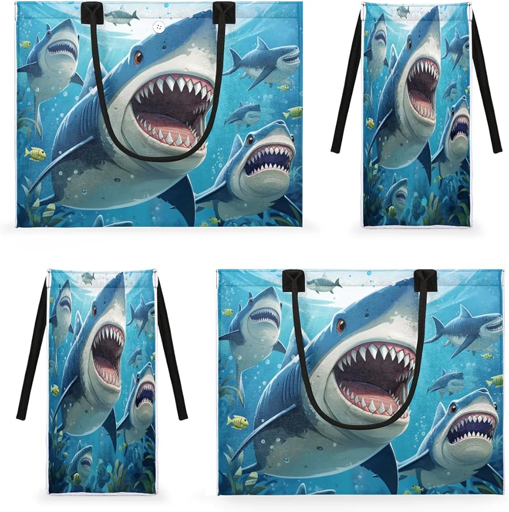 Amazon.com: Pardick Ocean Animal Shark Beach Tote Bag Large Tote